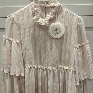 SeeByChloe pleated Blouse long sleeve Ruffle size 38
